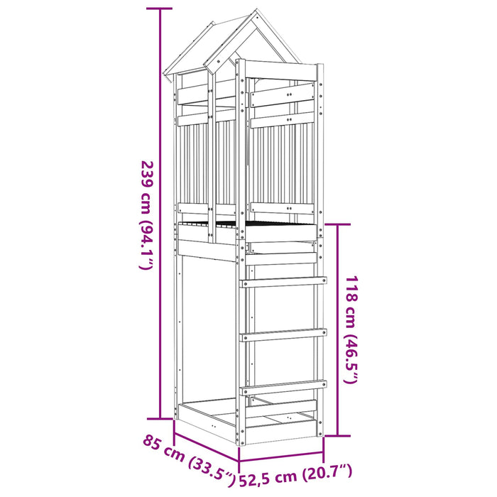 Turn de joacă Maro 52.5 x 85 x 239 cm Lemn impregnate solid WALTI