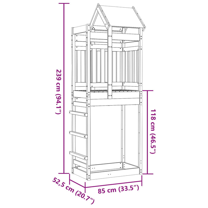 Turn de joacă Maro 85 x 52,5 x 239 cm Lemn impregnate solid - WALTI WALTI