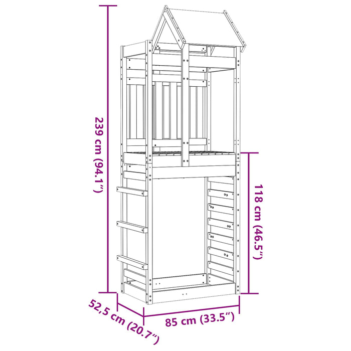Turn de joacă Maro 85 x 52,5 x 239 cm Lemn de pin masiv WALTI