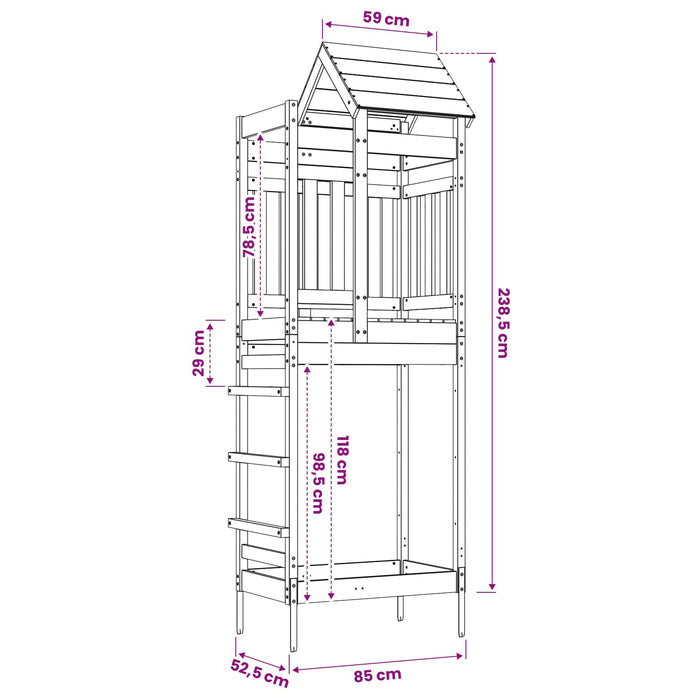 Turn de joacă Maro 52,5 x 85 x 238 cm Lemn de pin masiv WALTI
