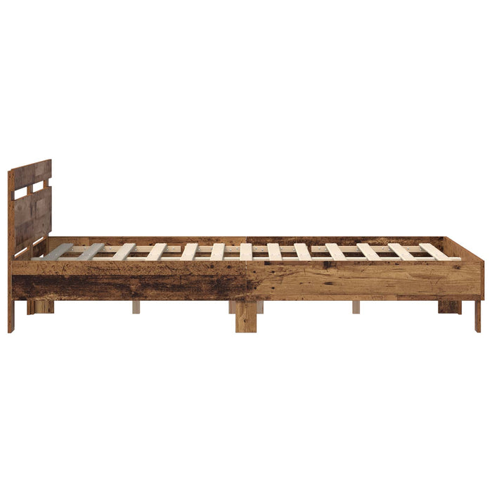 Cadru de pat cu headboard Lemn vechi 140 x 200 cm Lemn compozit - WALTI WALTI