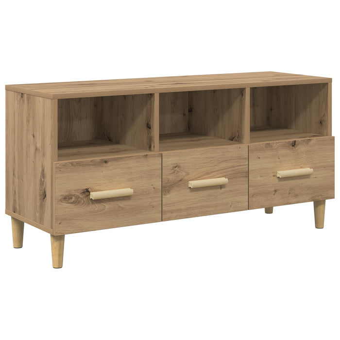 Cabinet TV Stejar artizanal 102 x 35,5 x 50 cm Lemn compozit - WALTI WALTI