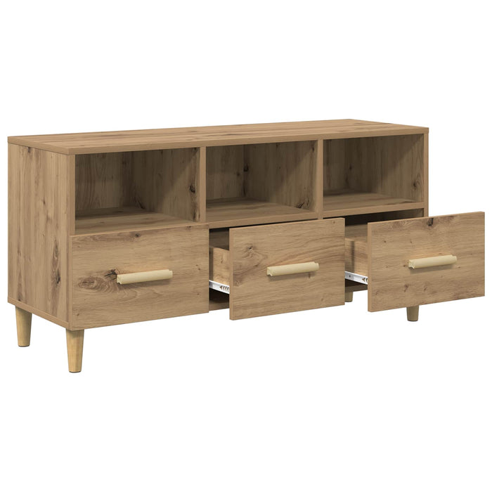 Cabinet TV Stejar artizanal 102 x 35,5 x 50 cm Lemn compozit - WALTI WALTI