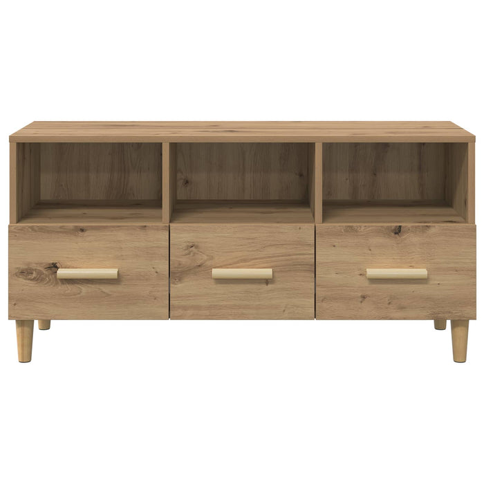 Cabinet TV Stejar artizanal 102 x 35,5 x 50 cm Lemn compozit - WALTI WALTI
