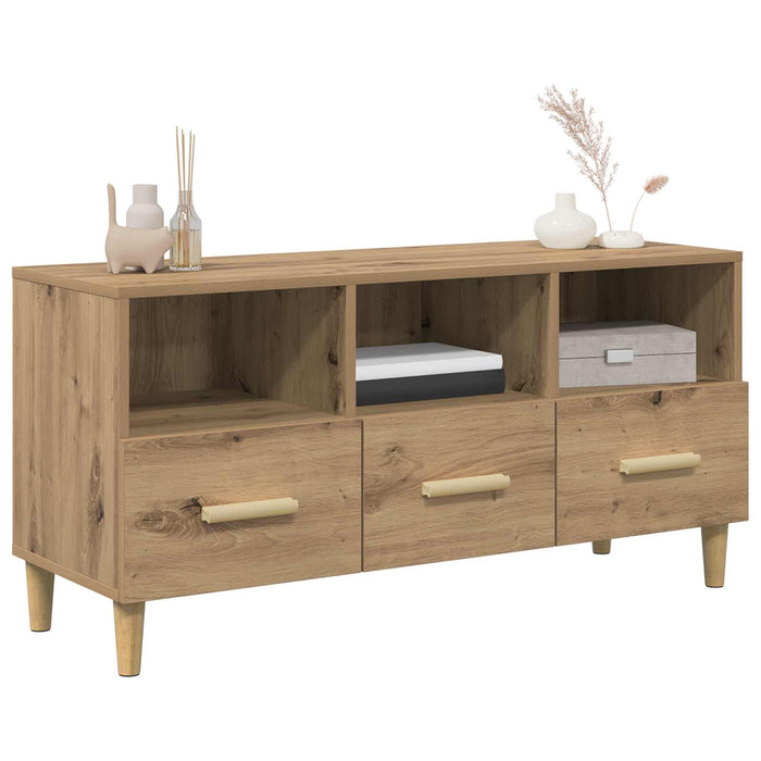 Cabinet TV Stejar artizanal 102 x 35,5 x 50 cm Lemn compozit - WALTI WALTI