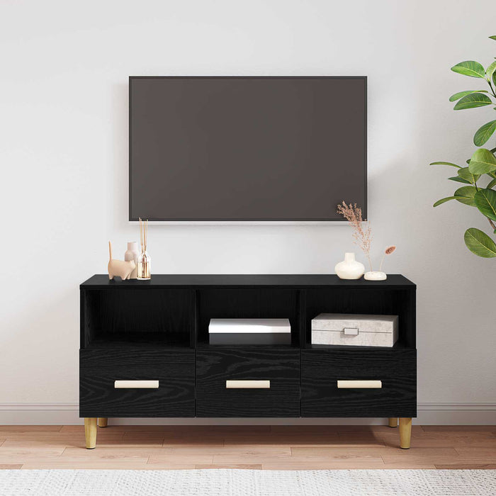 Cabinet TV Stejar Negru 102 x 35,5 x 50 cm Lemn compozit - WALTI WALTI