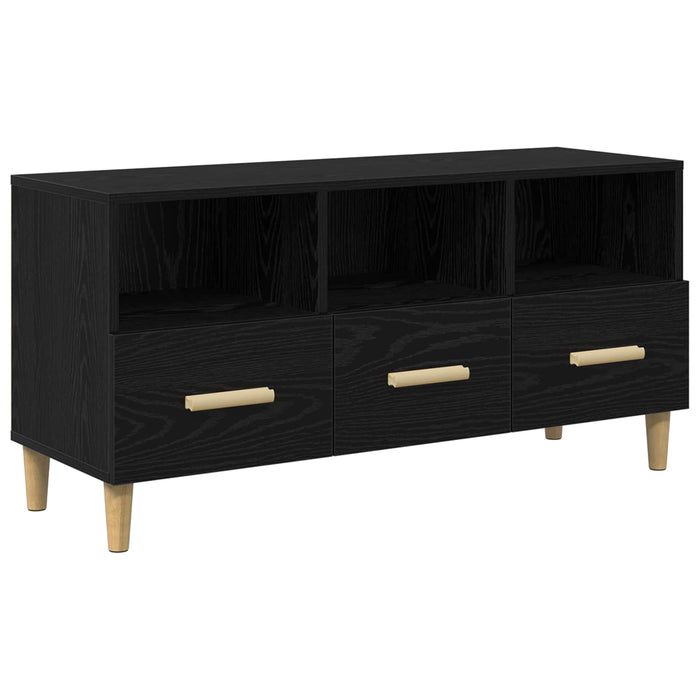 Cabinet TV Stejar Negru 102 x 35,5 x 50 cm Lemn compozit - WALTI WALTI