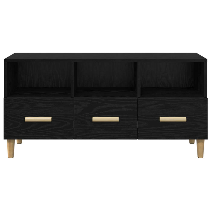 Cabinet TV Stejar Negru 102 x 35,5 x 50 cm Lemn compozit - WALTI WALTI