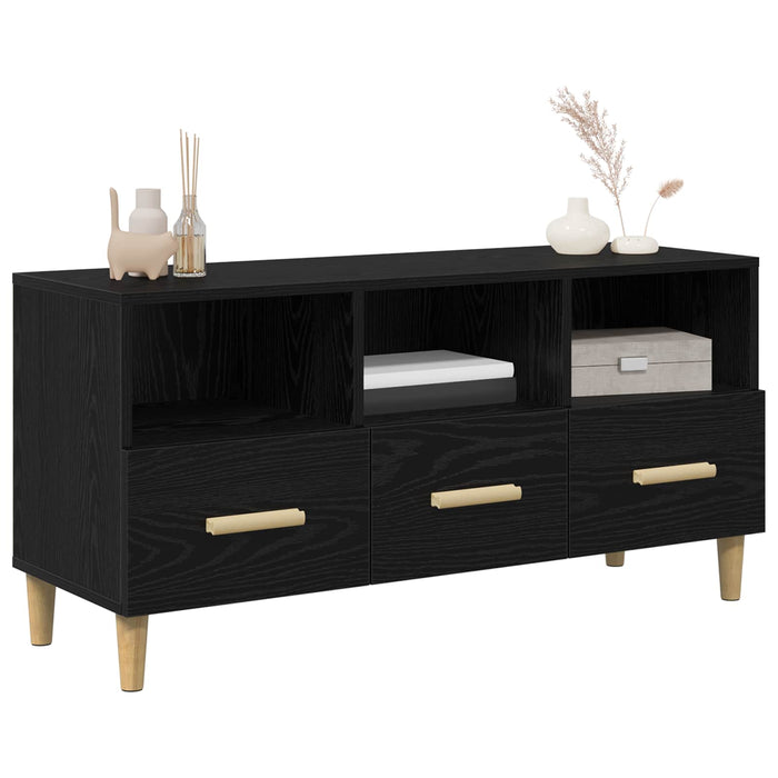 Cabinet TV Stejar Negru 102 x 35,5 x 50 cm Lemn compozit - WALTI WALTI