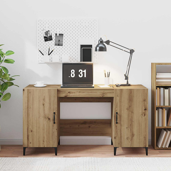 Birou cu ușă Stejar artizanal 140 x 50 x 75 cm Lemn compozit - WALTI WALTI