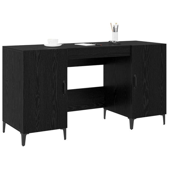 Birou cu depozitare Stejar Negru 140 x 50 x 75 cm Lemn compozit - WALTI WALTI