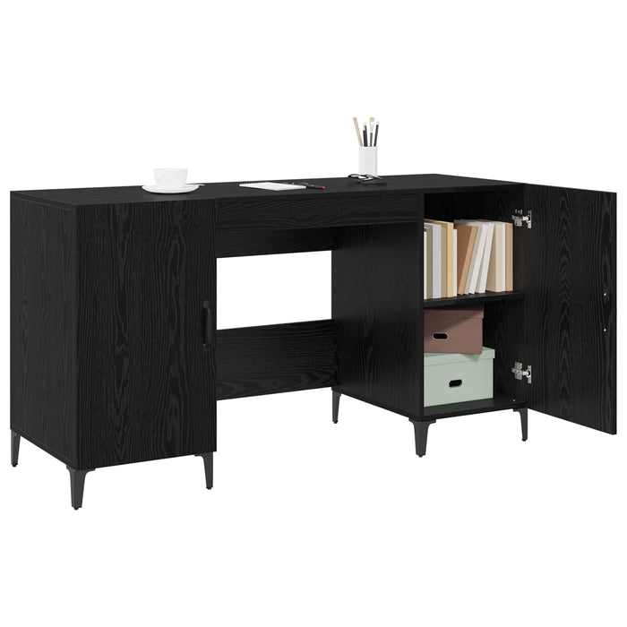 Birou cu depozitare Stejar Negru 140 x 50 x 75 cm Lemn compozit - WALTI WALTI