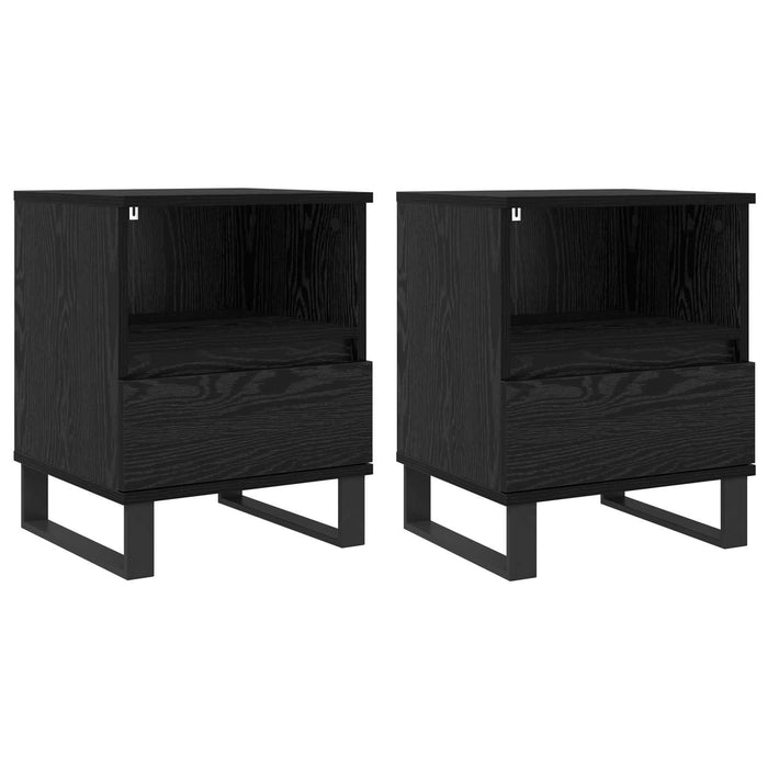 Dulap de pat Stejar Negru 40 x 35 x 50 cm Lemn compozit - WALTI WALTI