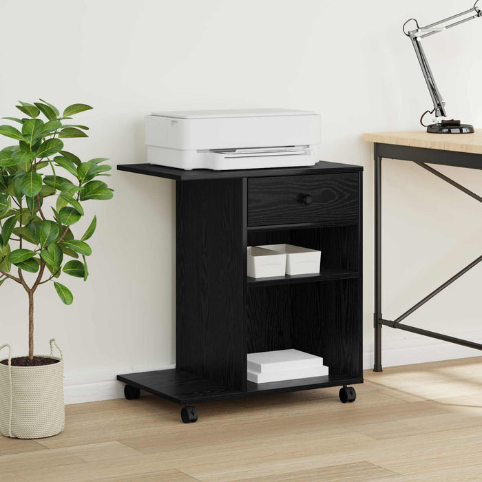 Suport pentru imprimantă Simplu Stejar Negru 60 x 40 x 68.5 cm - WALTI WALTI
