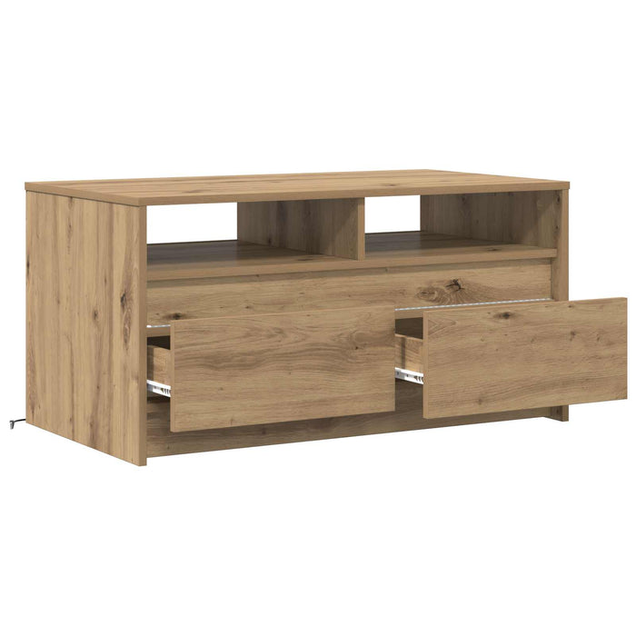 Masă de cafea Stejar artizanal 90 x 50 x 45 cm Lemn compozit - WALTI WALTI