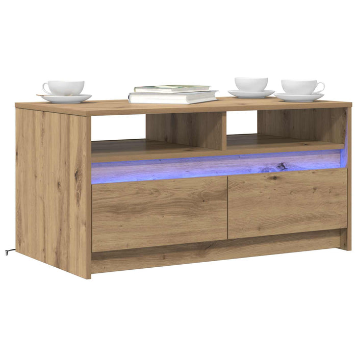 Masă de cafea Stejar artizanal 90 x 50 x 45 cm Lemn compozit - WALTI WALTI