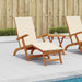 Șezlong pliabil și culisant 2 pcs Alb crem Lemn Solid de Acacia - WALTI WALTI