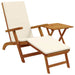 Șezlong pliabil și culisant 2 pcs Alb crem Lemn Solid de Acacia - WALTI WALTI