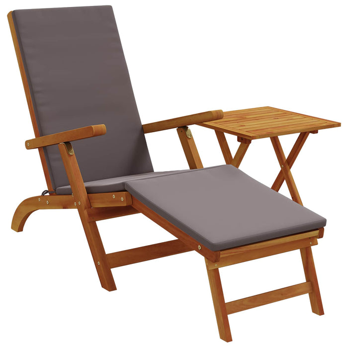 Șezlong pliabil și culisant 2 pcs Gri închis - WALTI WALTI