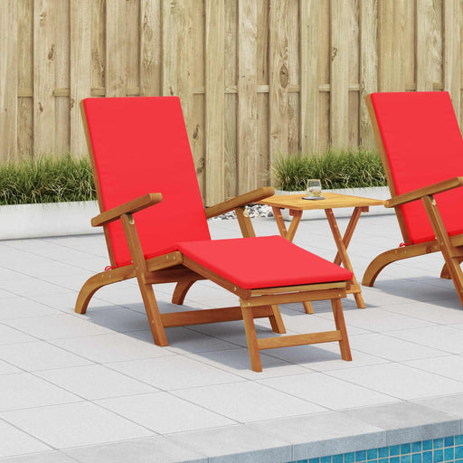 Șezlong pliabil și culisant 2 pcs Roșu Lemn Solid de Acacia - WALTI WALTI