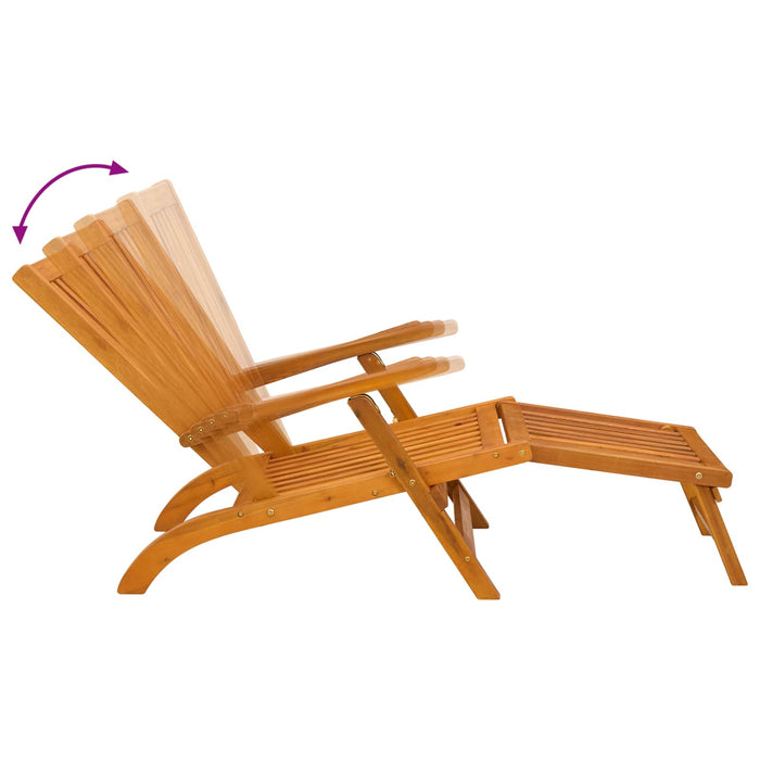 Șezlong pliabil și culisant 2 pcs natural Lemn Solid de Acacia WALTI