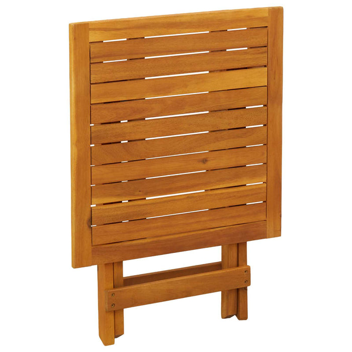 Șezlong pliabil și culisant 3 pcs Alb crem Lemn Solid de Acacia WALTI