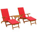 Șezlong pliabil și culisant 3 pcs Roșu Lemn Solid de Acacia - WALTI WALTI