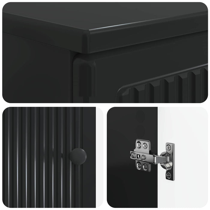 Set de cabinet pentru baie cu 3 piese EDE Negru Lemn prelucrat - WALTI WALTI