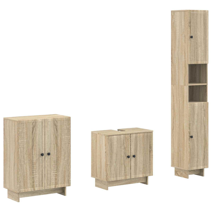 Set de cabinet pentru baie cu 3 piese EDE Stejar Sonoma - WALTI WALTI
