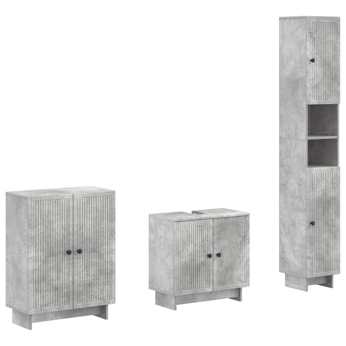 Set de cabinet pentru baie cu 3 piese EDE Gri Beton - WALTI WALTI