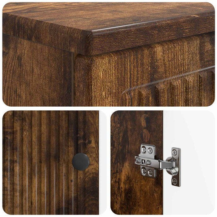 Set de cabinet pentru baie cu 3 piese EDE Stejar fumuriu - WALTI WALTI