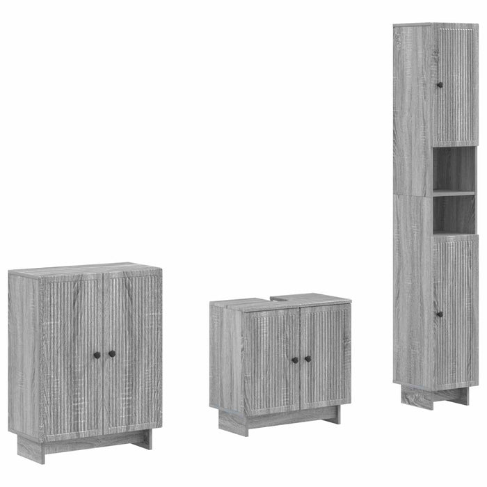 Set de cabinet pentru baie cu 3 piese EDE Sonoma gri - WALTI WALTI