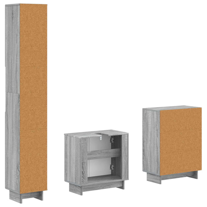 Set de cabinet pentru baie cu 3 piese EDE Sonoma gri - WALTI WALTI