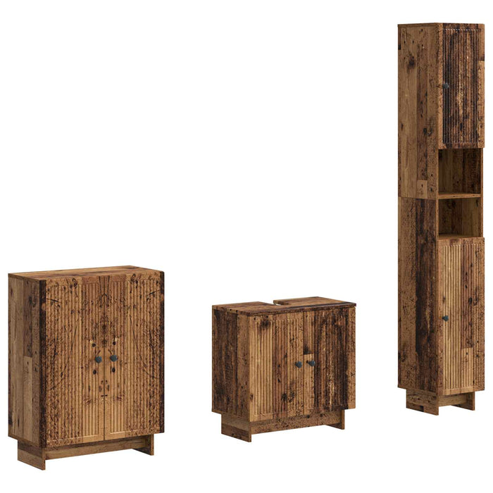 Set de cabinet pentru baie cu 3 piese EDE Lemn vechi - WALTI WALTI