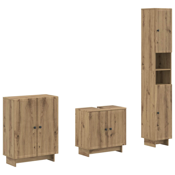 Set de cabinet pentru baie cu 3 piese EDE Stejar Artizanal - WALTI WALTI