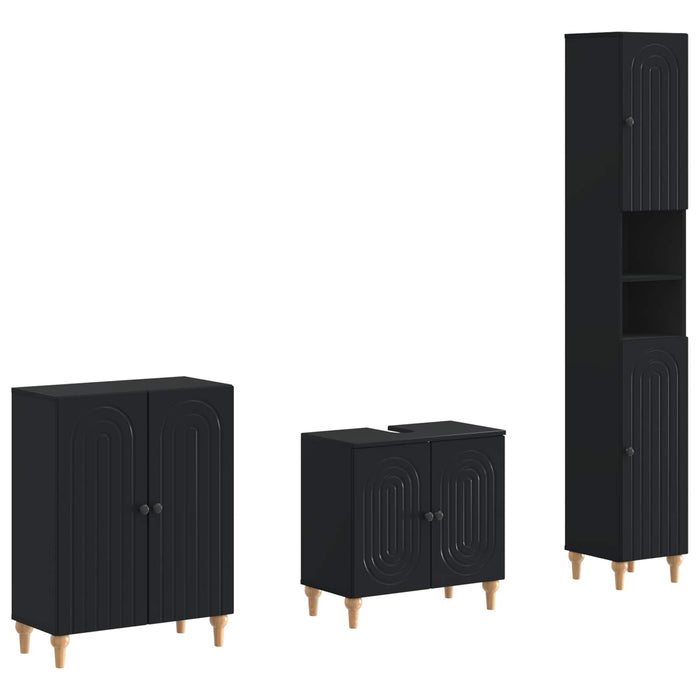 Set de cabinet pentru baie cu 3 piese ALKMAAR Negru - WALTI WALTI