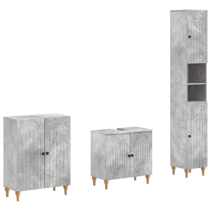 Set de cabinet pentru baie cu 3 piese ALKMAAR Gri Beton - WALTI WALTI