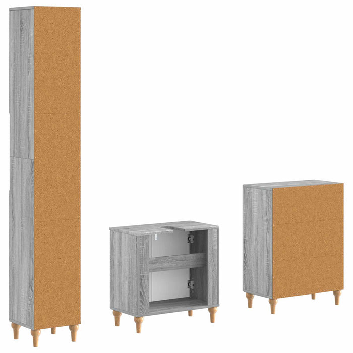Set de cabinet pentru baie cu 3 piese ALKMAAR Sonoma gri - WALTI WALTI