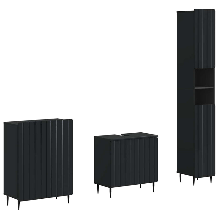 Set de cabinet pentru baie cu 3 piese ZWOLLE Negru - WALTI WALTI