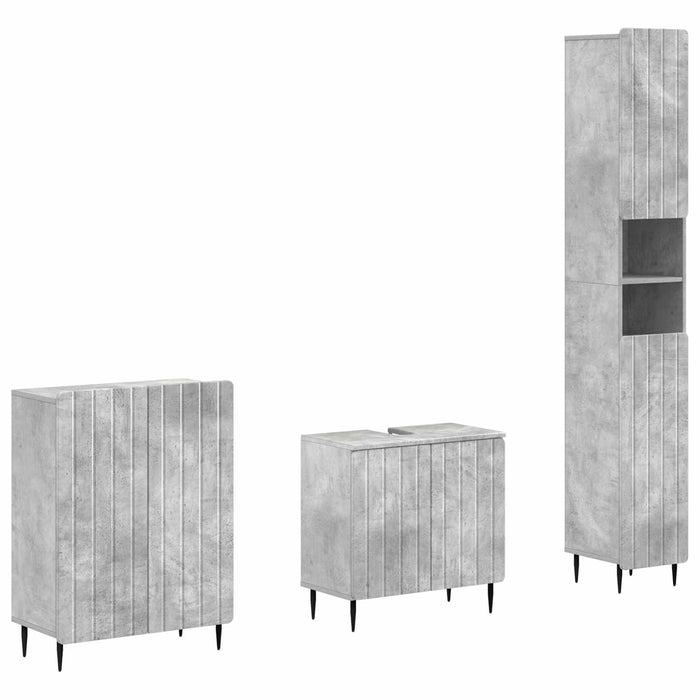 Set de cabinet pentru baie cu 3 piese ZWOLLE Gri Beton - WALTI WALTI
