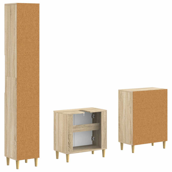 Set de cabinet pentru baie cu 3 piese ARNHEM Stejar Sonoma - WALTI WALTI