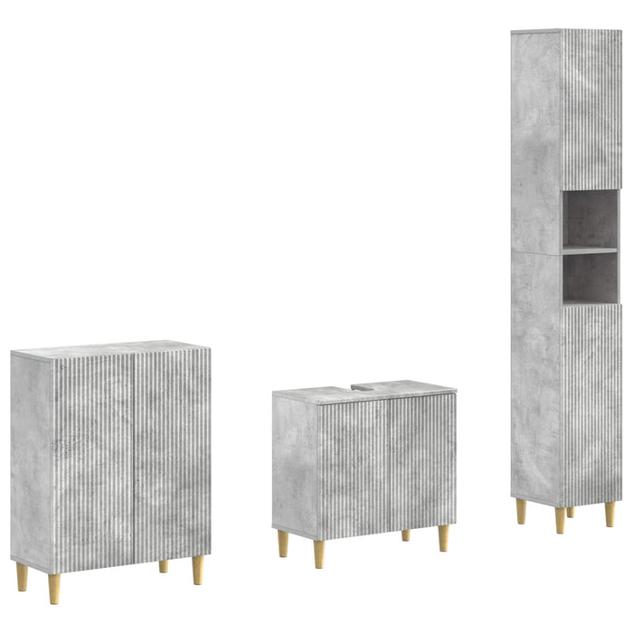 Set de cabinet pentru baie cu 3 piese ARNHEM Gri Beton - WALTI WALTI