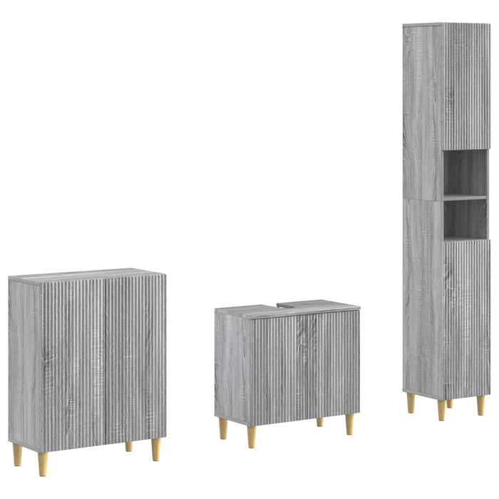 Set de cabinet pentru baie cu 3 piese ARNHEM Sonoma gri - WALTI WALTI