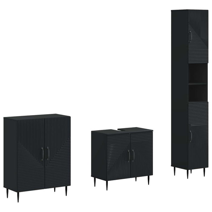 Set de cabinet pentru baie cu 3 piese HAARLEM Negru - WALTI WALTI