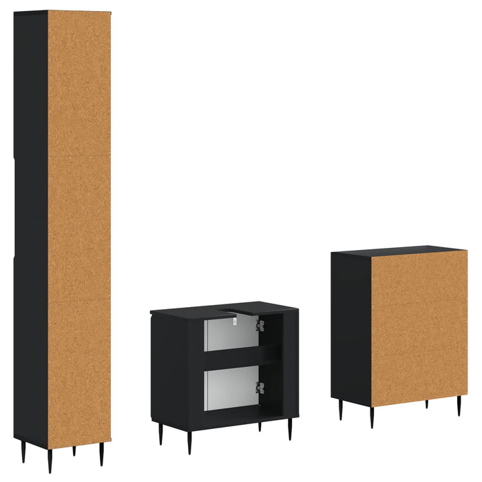 Set de cabinet pentru baie cu 3 piese HAARLEM Negru - WALTI WALTI