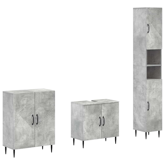 Set de cabinet pentru baie cu 3 piese HAARLEM Gri Beton - WALTI WALTI
