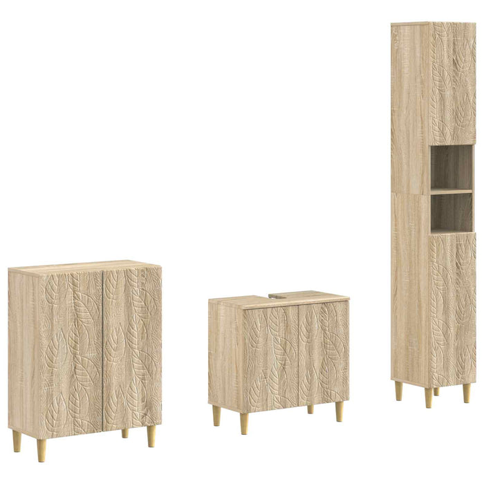 Set de cabinet pentru baie cu 3 piese DELFT Stejar Sonoma - WALTI WALTI