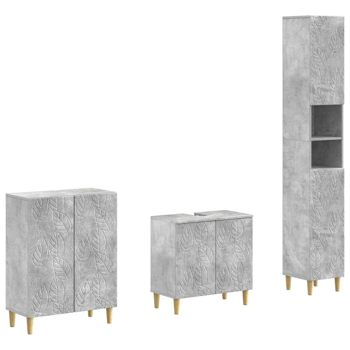 Set de cabinet pentru baie cu 3 piese DELFT Gri Beton - WALTI WALTI