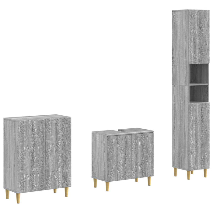 Set de cabinet pentru baie cu 3 piese DELFT Sonoma gri - WALTI WALTI