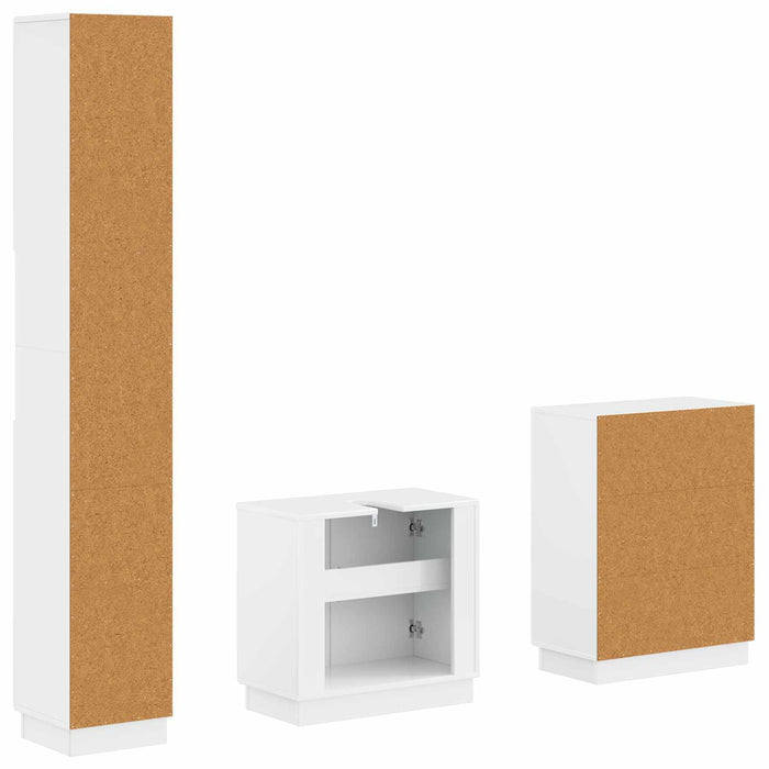 Set de cabinet pentru baie cu 3 piese HOORN Alb foarte lucios - WALTI WALTI